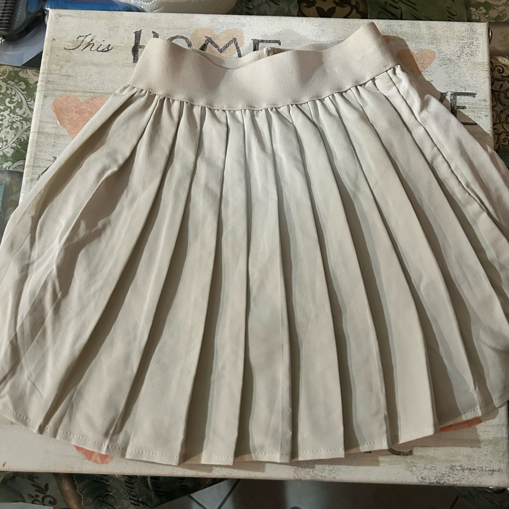 if it were me Cream A-Line Skirt